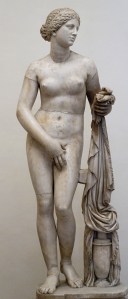 A 4th century BC sculpture of the goddess Aphrodite, goddess of love, beauty, procreation, and sexuality. It is one of the most famous works by the Attic sculptor Praxiteles.