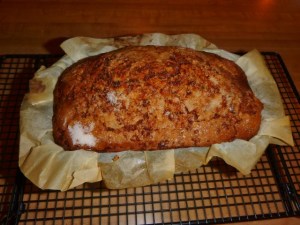 Chocolate-Coconut Pound Cake fresh from the oven. 