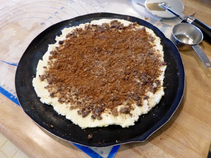 rugelach dough with filling ready to cut